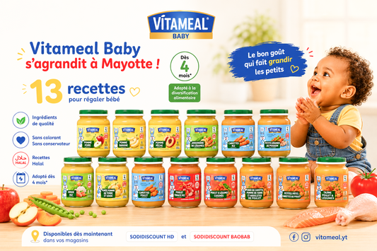 Vitameal Baby enrichit sa gamme à Mayotte : découvrez nos 13 recettes de petits pots bébé Halal